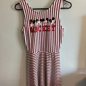 H&M Mickey Mouse Striped Jersey Dress Size 14Y+